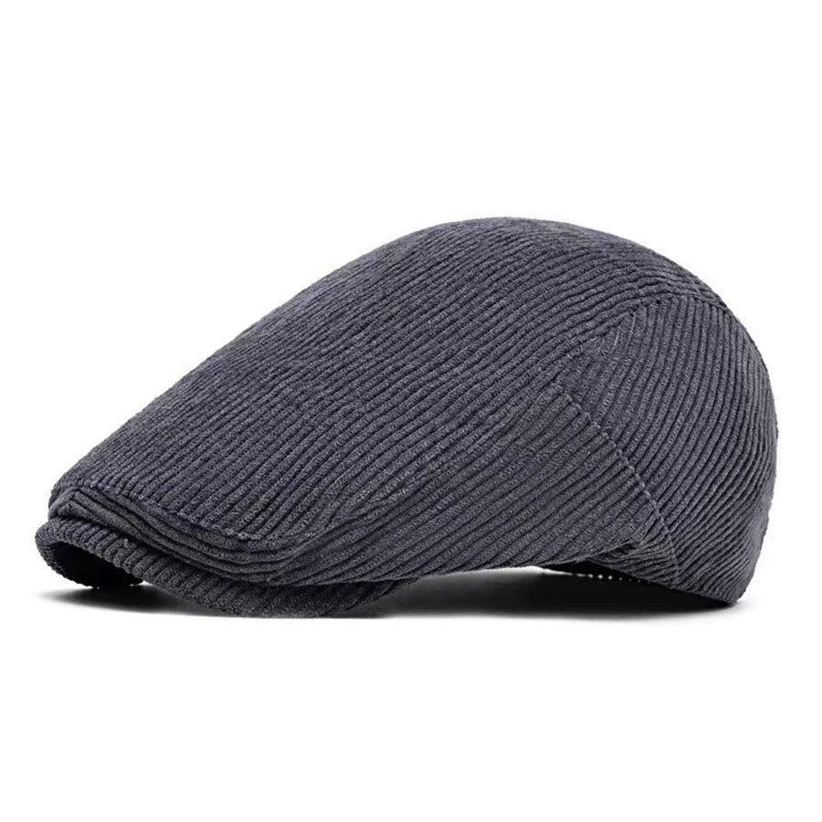 Men’s Corduroy Flat Cap – Classic Retro Newsboy Style