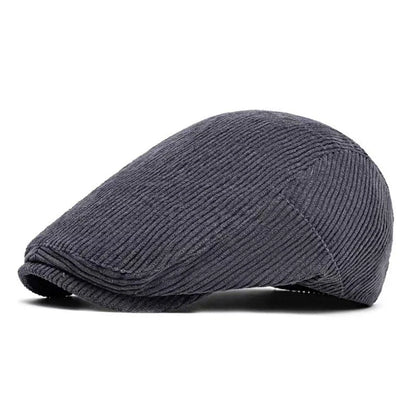 Men’s Corduroy Flat Cap – Classic Retro Newsboy Style