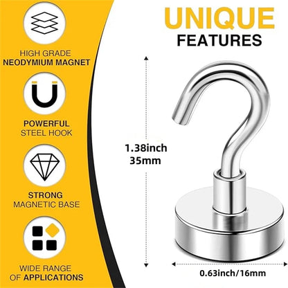 D25/D32/D36mm-Heavy Duty Magnets Hooks for Cruise Cabins, Strong Magnets with Hooks for Hanging, Metal Magnetic Grill Hooks Magn