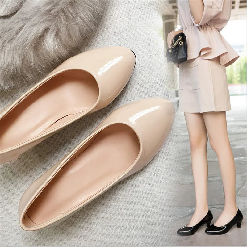 Women’s Classic Heeled Pumps – Slip-On, Office to Evening