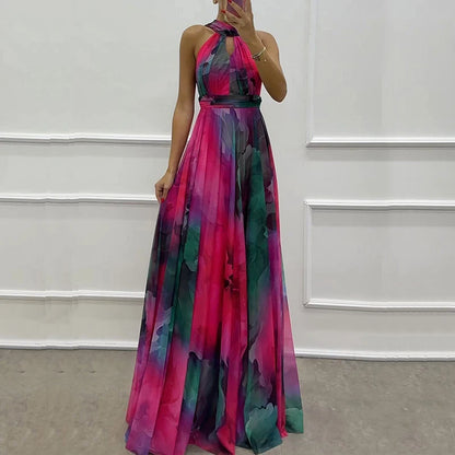 Vintage Boho Halter Maxi Dress