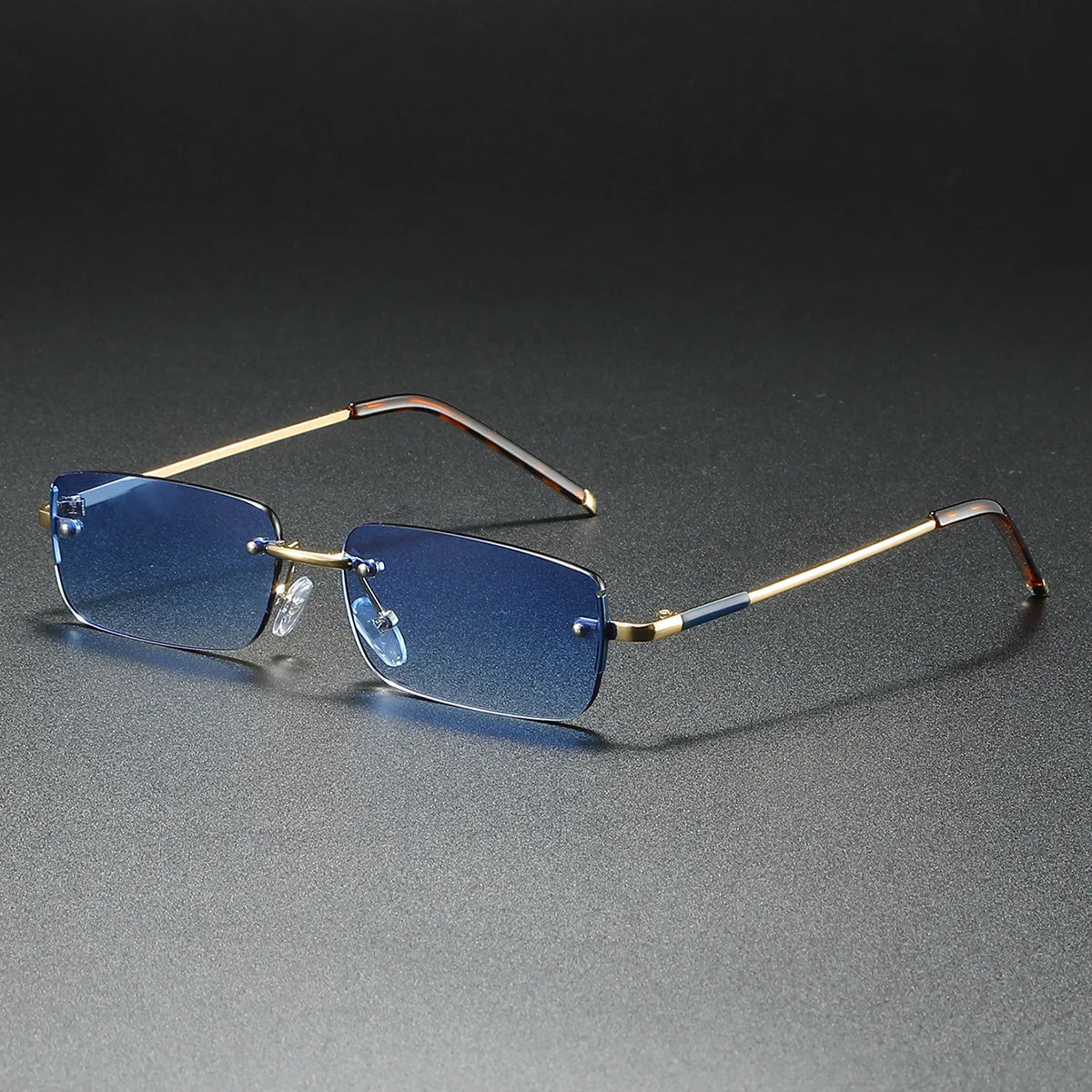 Men's Retro Rimless Rectangular UV400 Sunglasses