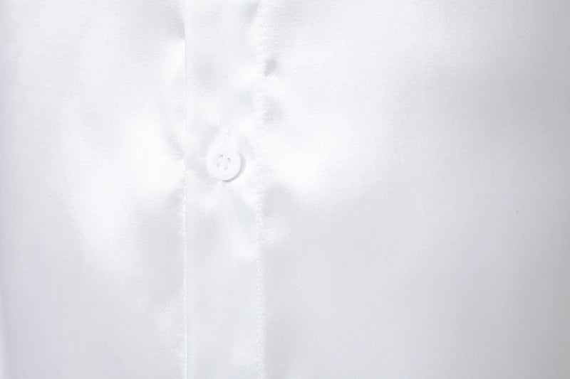 Men’s Satin Dress Shirt – Long Sleeve Formal Button Down