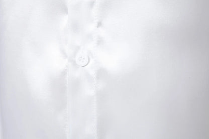Men’s Satin Dress Shirt – Long Sleeve Formal Button Down