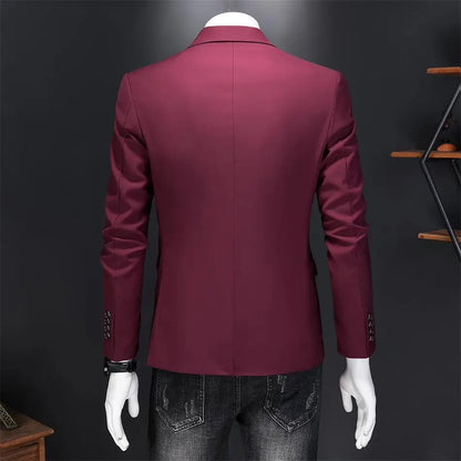 Men’s & Teens Solid Color Single-Button Blazer – Formal & Semi-Formal