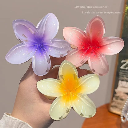 Tropical Flower Hair Claw Clip – Gradient Color