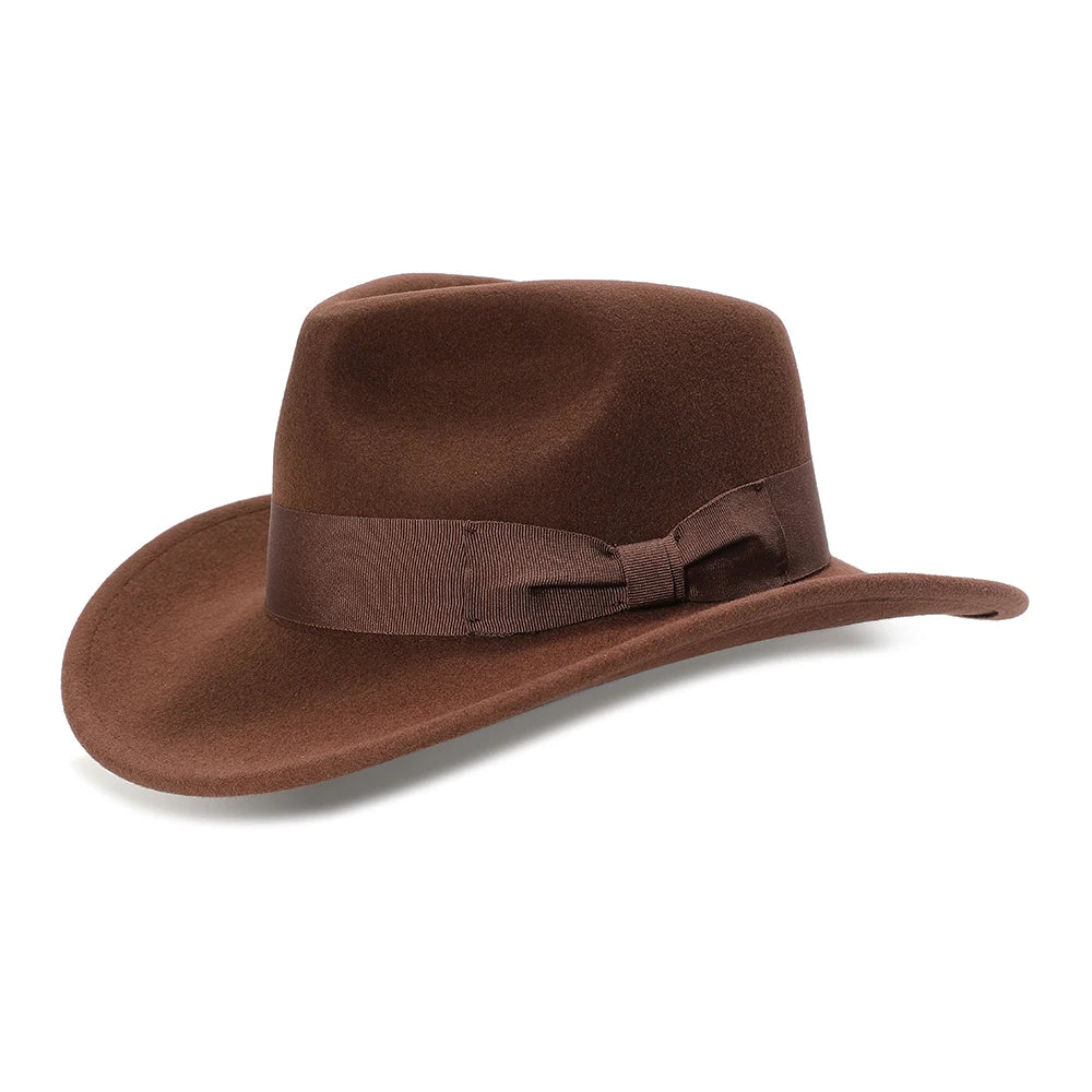 Men’s Wool Felt Fedora Hat – Crushable Outback Style
