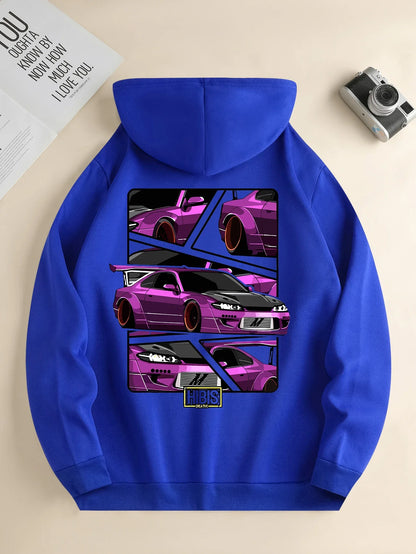 Retro Car Stack Graphic Hoodie - The Dock Drop