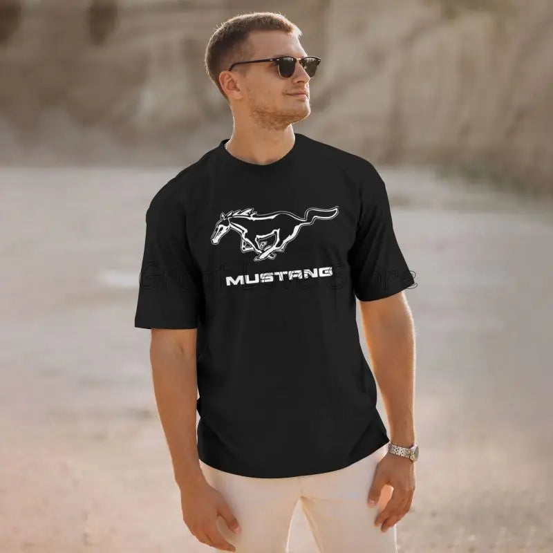Men’s Mustang 100% Cotton Short Sleeve Tee – Breathable, Soft & Wrinkle-Resistant