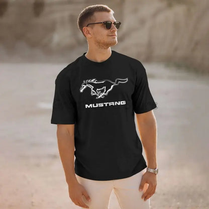 Men’s Mustang 100% Cotton Short Sleeve Tee – Breathable, Soft & Wrinkle-Resistant