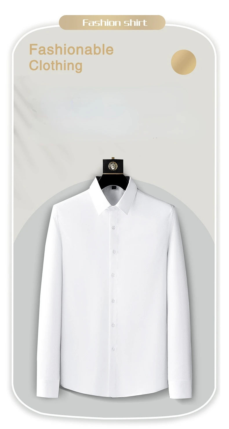 Men’s & Teens Premium Long-Sleeve Formal Dress Shirt – Easy-Care Broadcloth