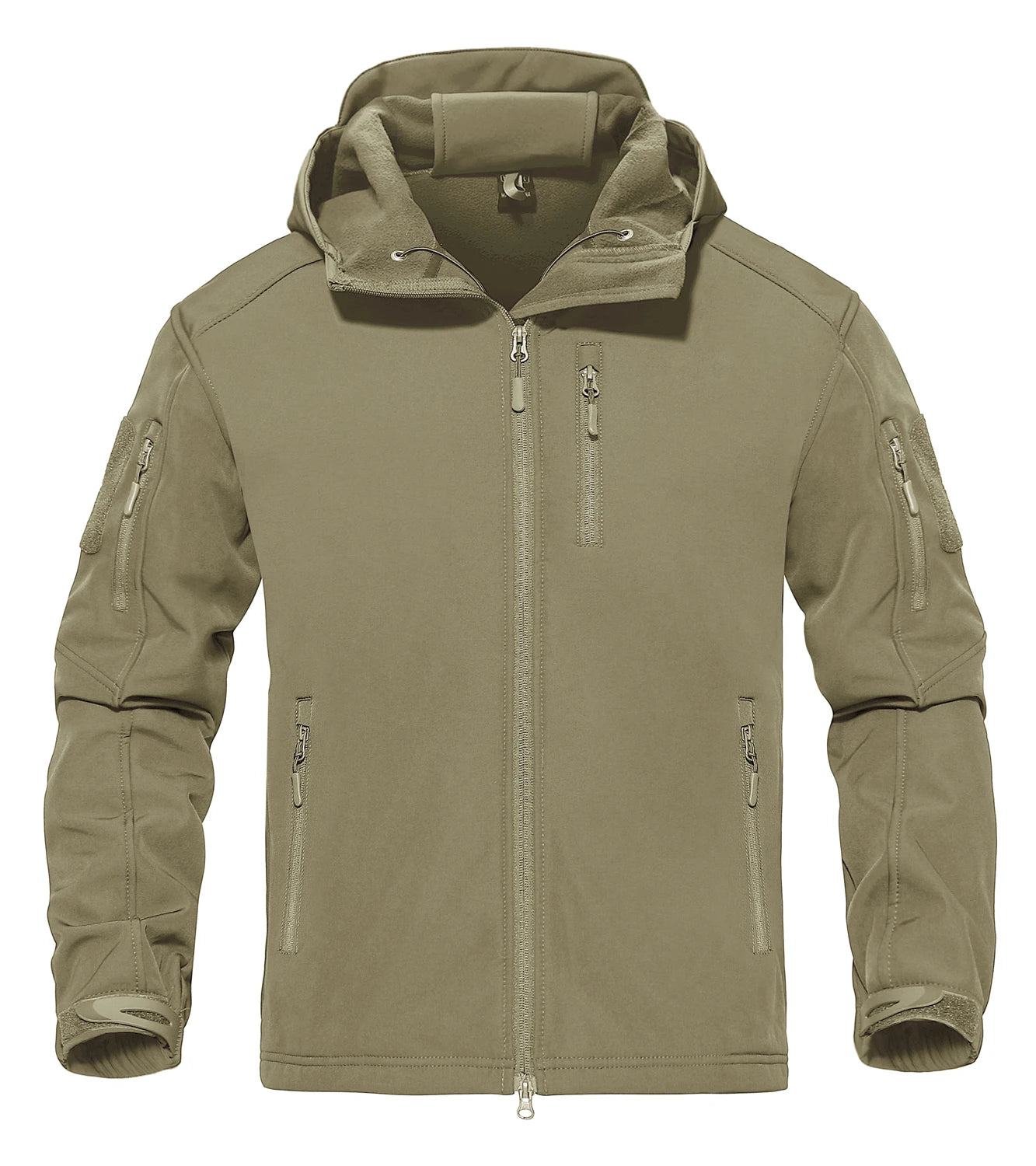 Men’s Waterproof Softshell Fleece Jacket – Hooded, Multi-Pocket, Outdoor Ready