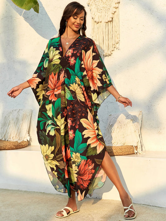 Women’s Flowing Caftan Cover-Up – Beach & Poolside Elegance