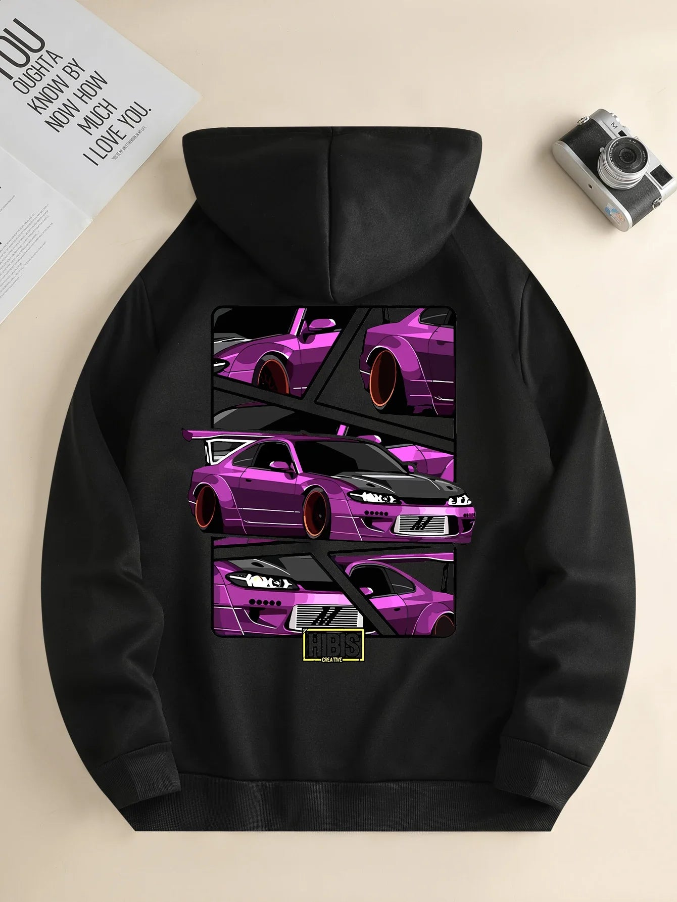 Retro Car Stack Graphic Hoodie - The Dock Drop