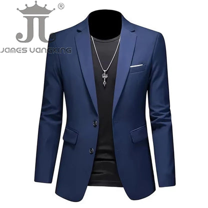 Men’s & Teens Solid Color Single-Button Blazer – Formal & Semi-Formal