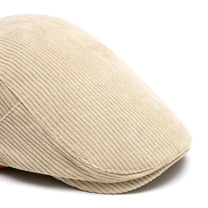 Men’s Corduroy Flat Cap – Classic Retro Newsboy Style