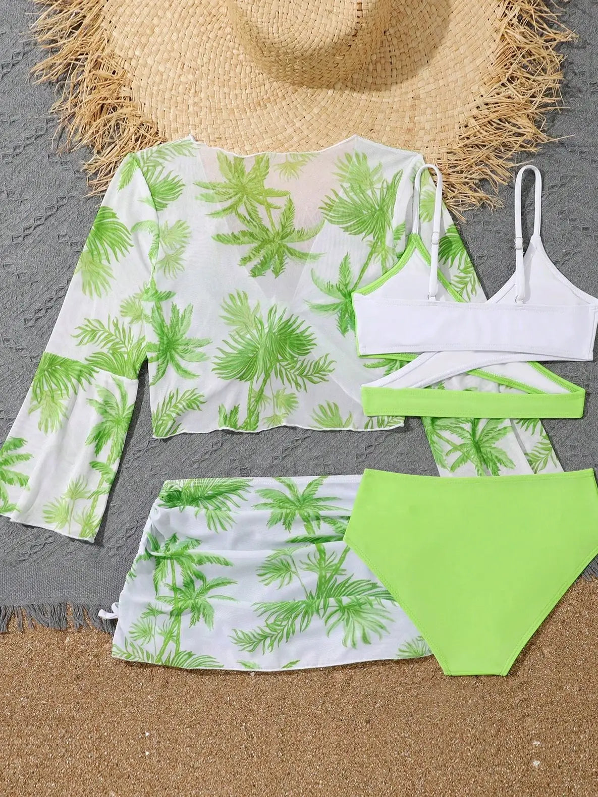 Girls’ 4-Piece Tropical Breeze Swim Set