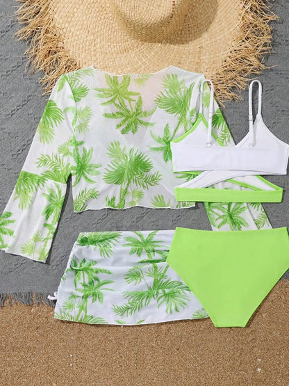 Girls’ 4-Piece Tropical Breeze Swim Set