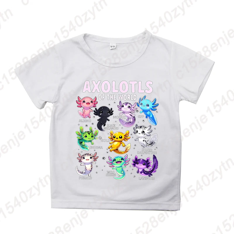 Kids’ Axolotl Graphic Tee – Soft, Comfy Crewneck