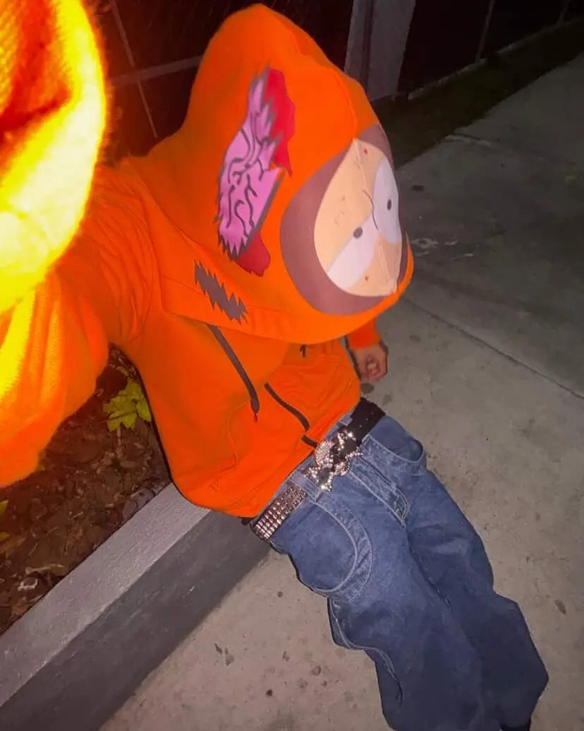 Teens Graphic Zip Hoodie – Streetwear Style – 9 – XL