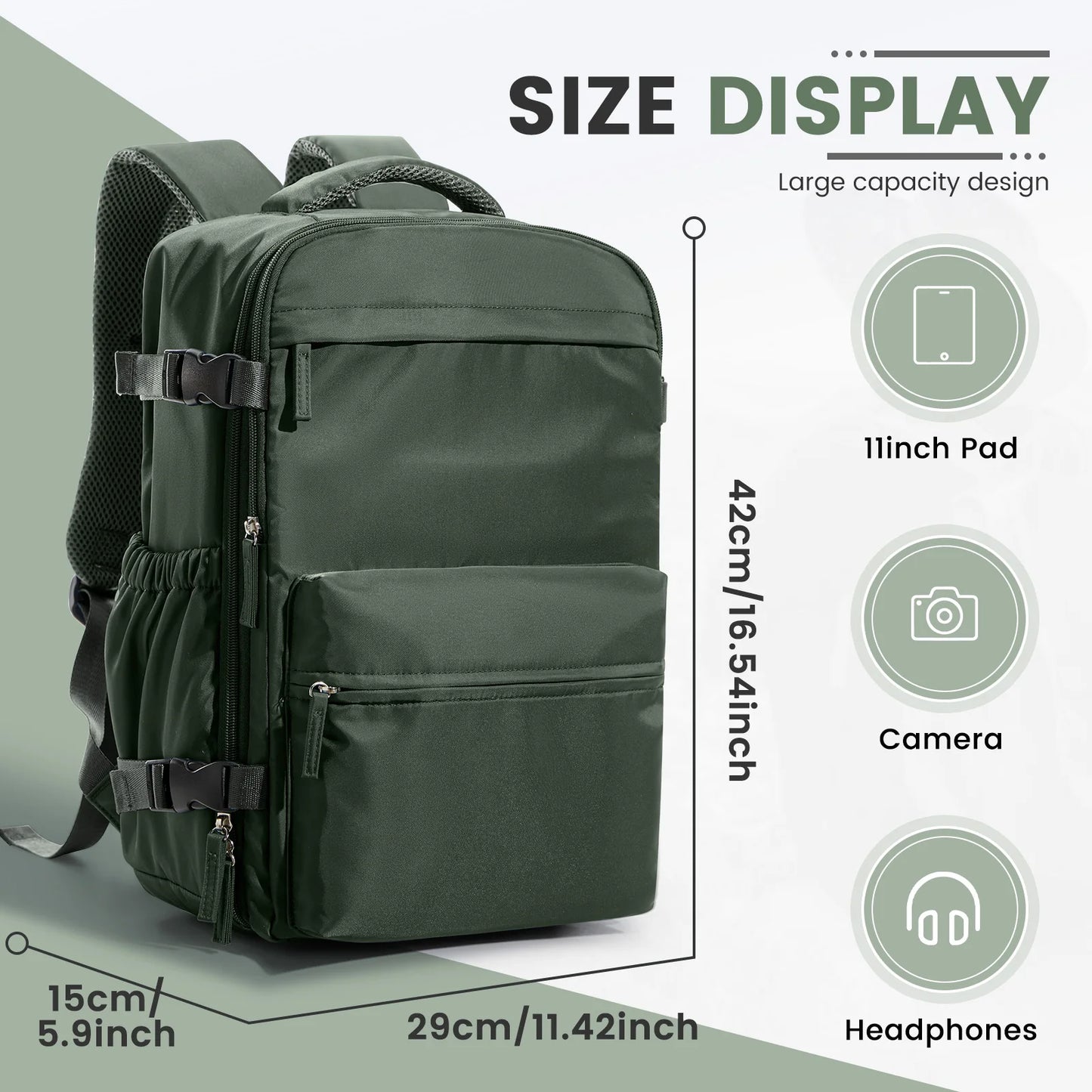 Vacuum Compression Travel Backpack – Expandable Carry-On, 20–35L