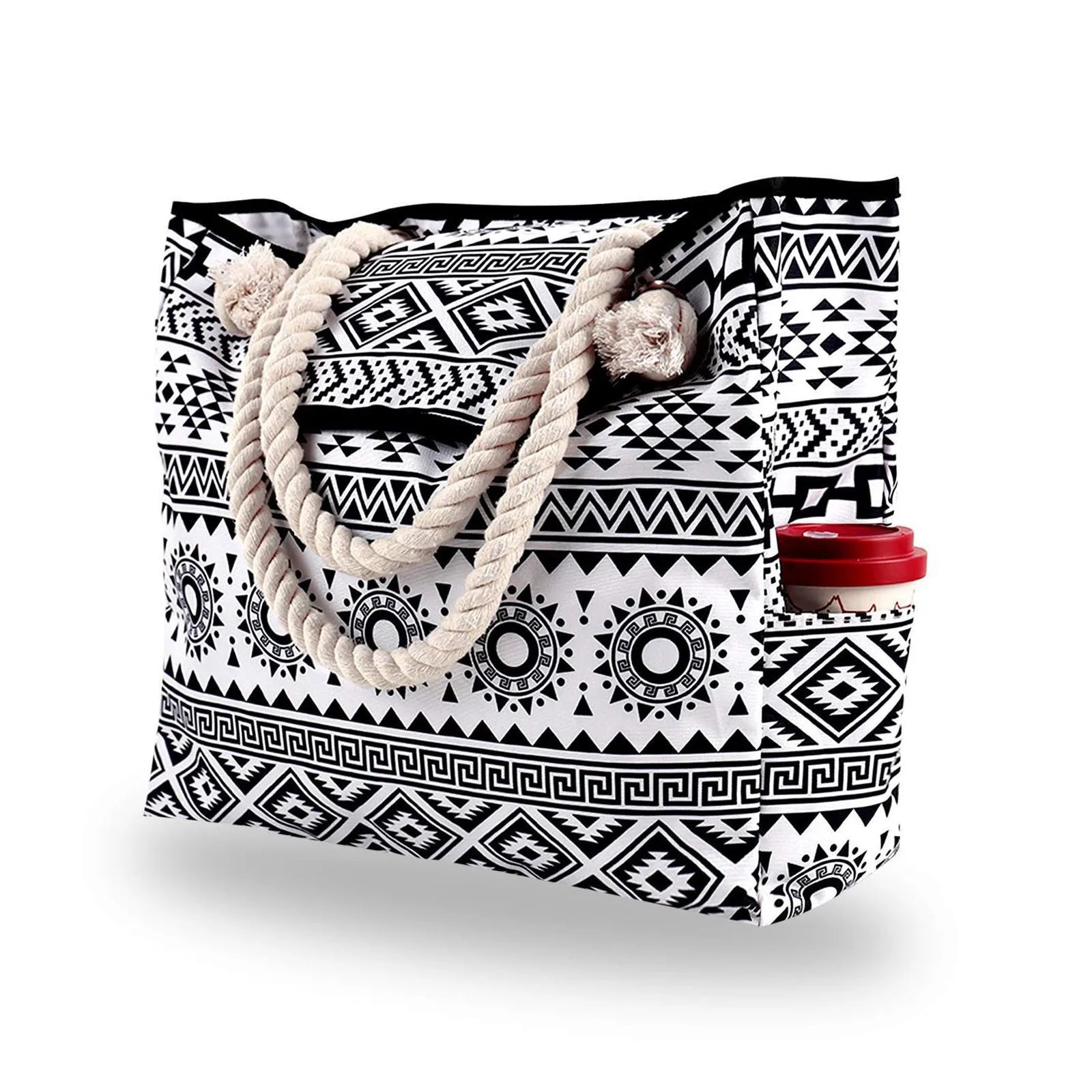 Striped Rope-Handle Beach Tote - The Dock Drop