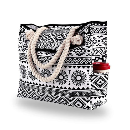 Striped Rope-Handle Beach Tote - The Dock Drop