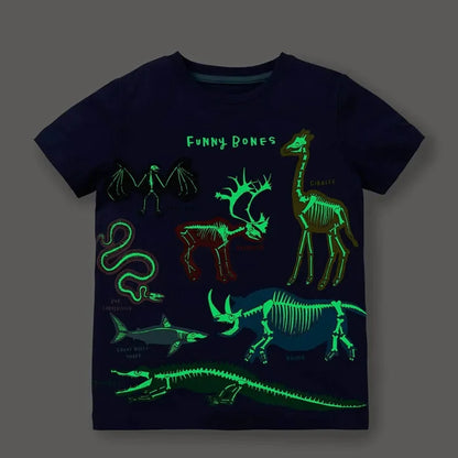 Kids Glow-in-the-Dark Shark & Dinosaur T-Shirt