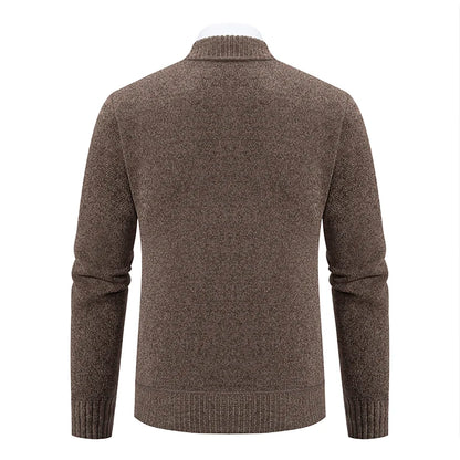 Men’s Stand-Collar Zip Knit Cardigan – Thick, Warm, Everyday Layer