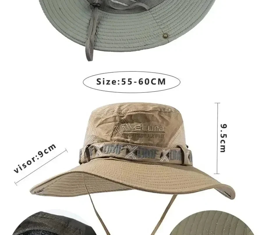 Men’s Wide-Brim Sun Hat with Mesh Vent – Cruise & Shore Ready
