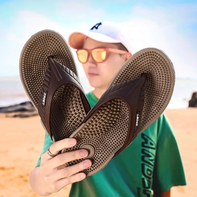 Men’s Massage Flip Flops – Lightweight Breathable Beach Sandals
