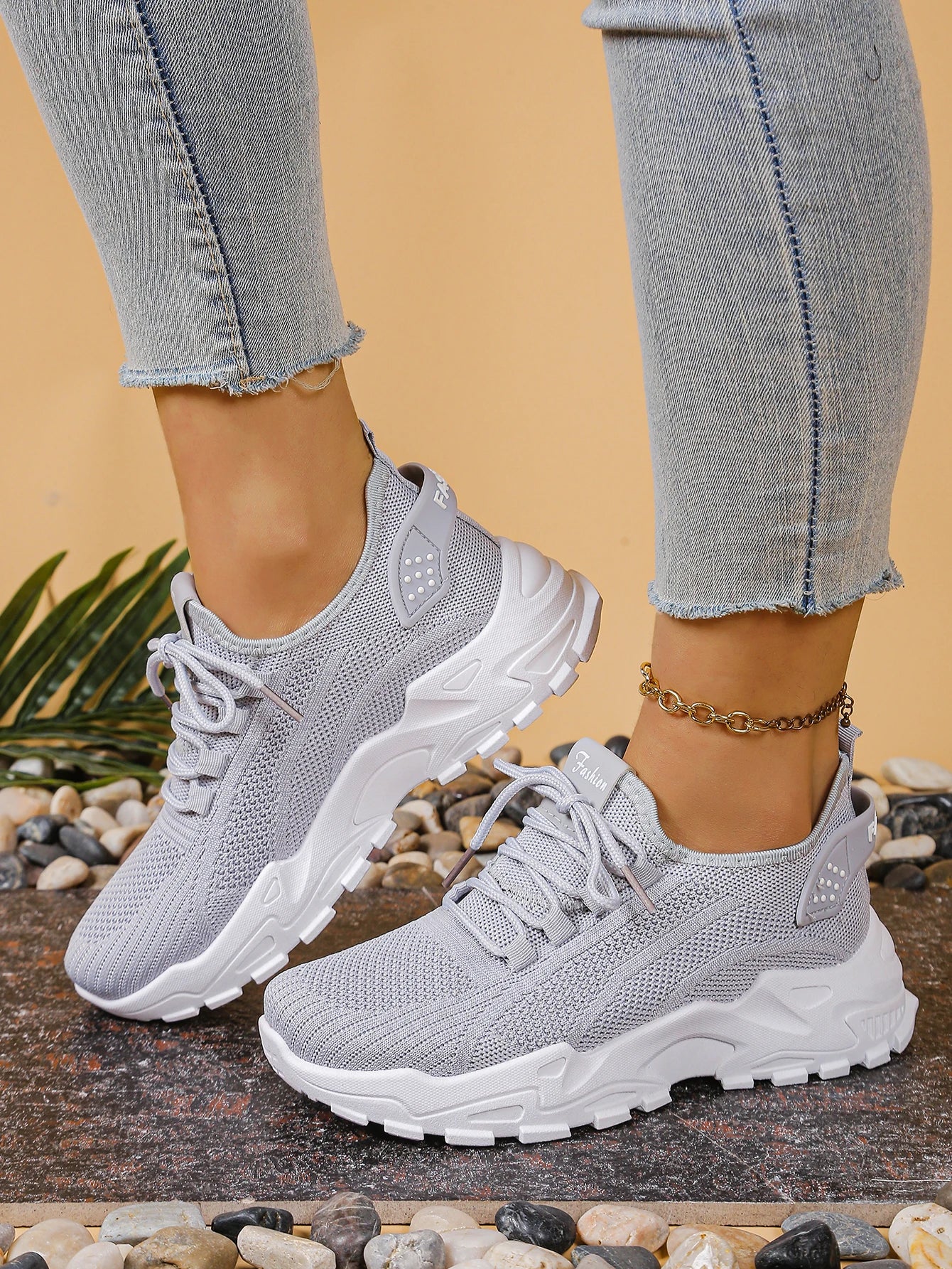 Women's peek-a-boo mesh Leopard print sneakers