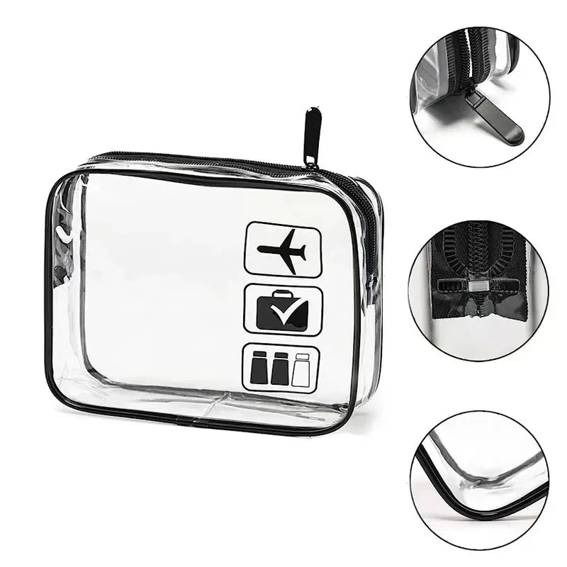 Clear PVC Travel Toiletry Bag – Zip Pouch for Cruise & Air Travel