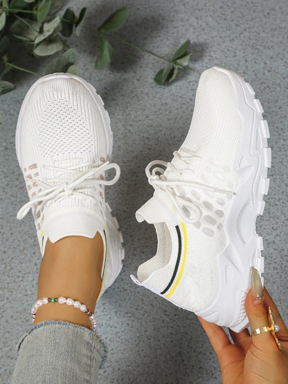 Women's peek-a-boo mesh Leopard print sneakers