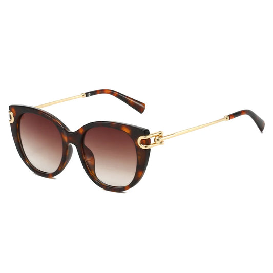 Two-Tone Square UV400 Sunglasses with Silver Accents