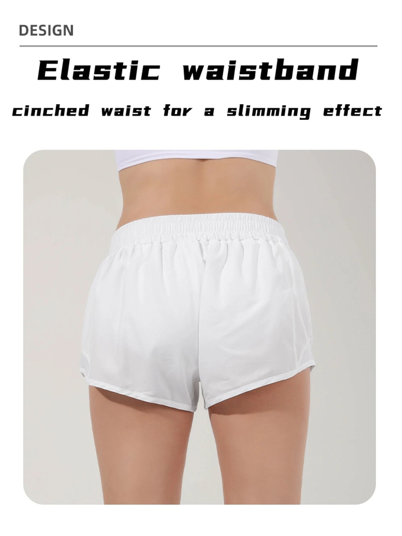Women’s Quick-Dry Athletic Shorts – High Waist, Zipper Pockets