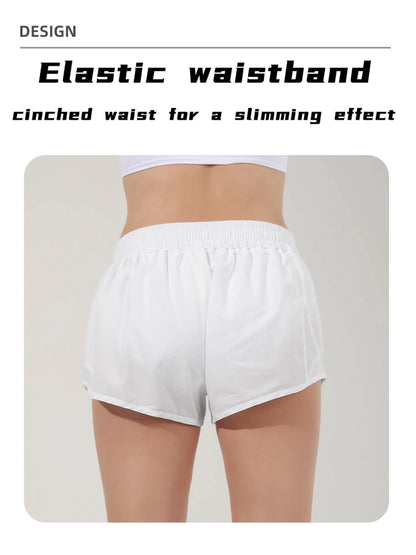 Women’s Quick-Dry Athletic Shorts – High Waist, Zipper Pockets