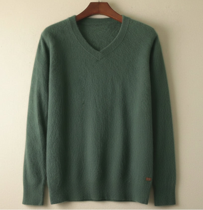 Men’s V-Neck Knit Pullover – Soft Touch, Smart Casual