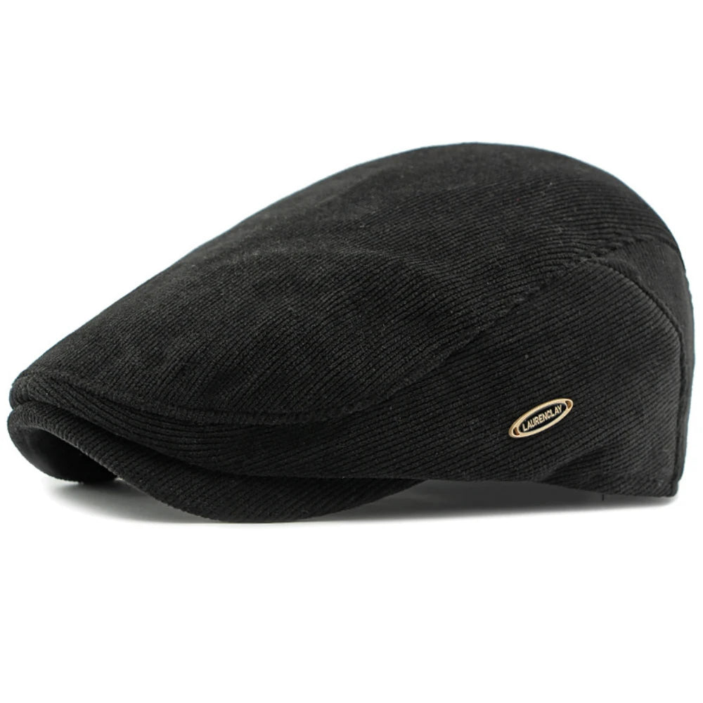 Men’s Adjustable Corduroy Flat Cap – Classic Casual Style