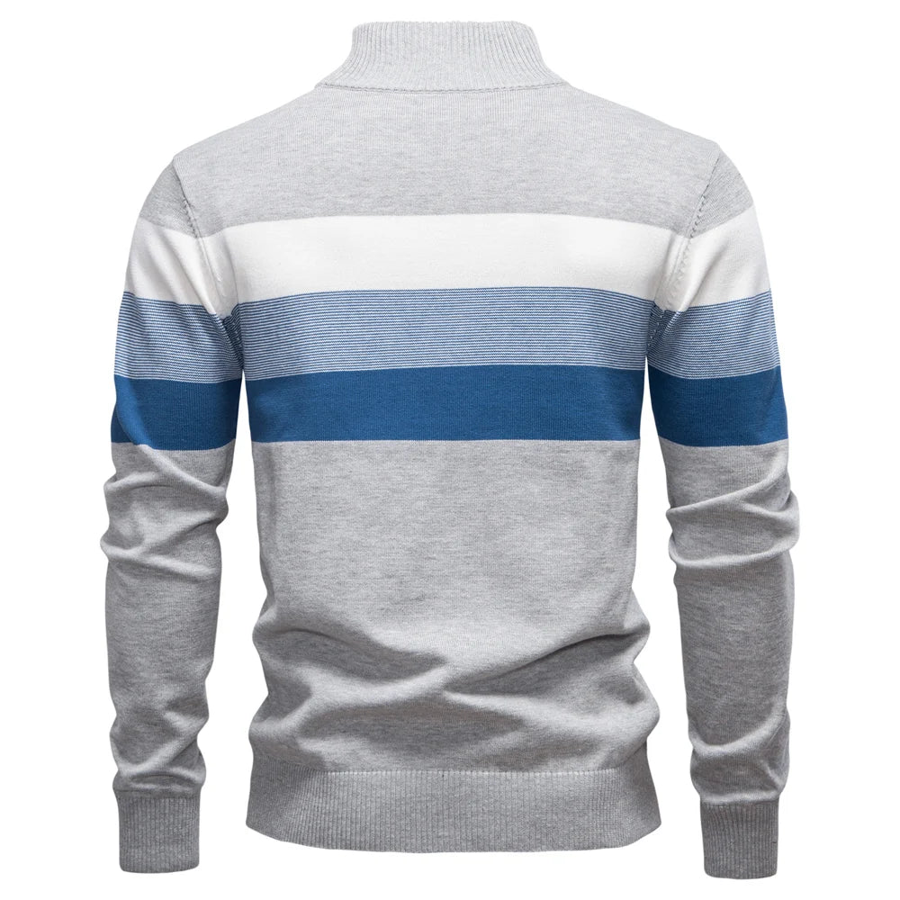 Men’s Quarter-Zip Mock Neck Knit Pullover – Long Sleeve
