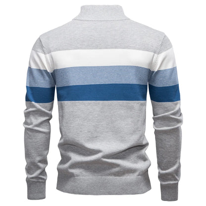 Men’s Quarter-Zip Mock Neck Knit Pullover – Long Sleeve