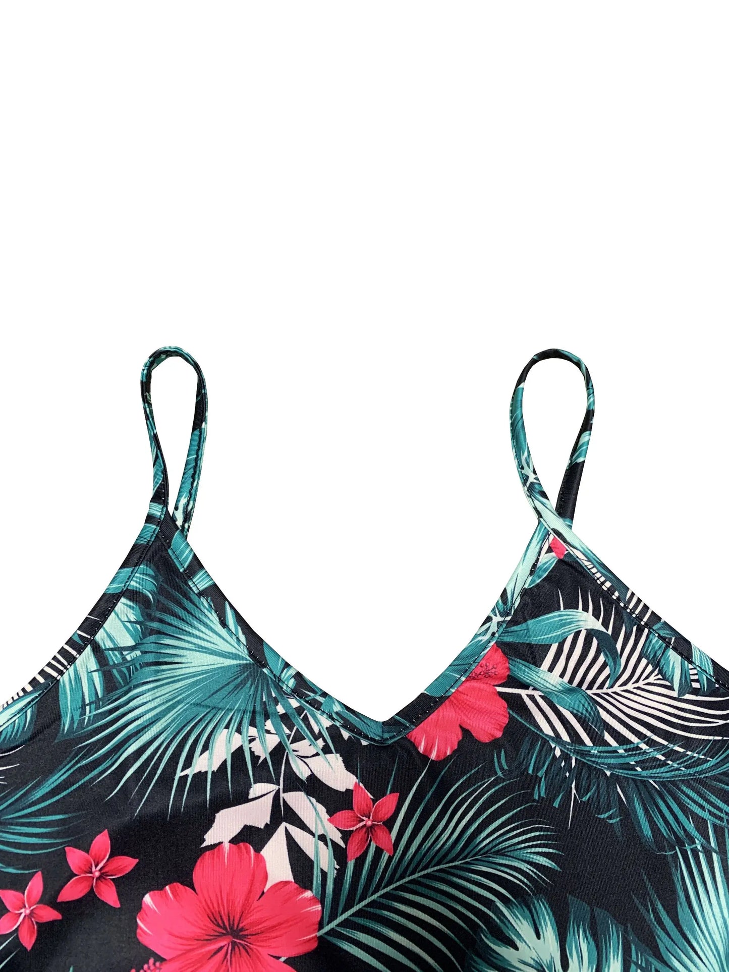 Tropical Print V-Neck Sundress