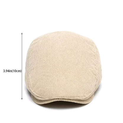 Men’s Corduroy Flat Cap – Classic Retro Newsboy Style