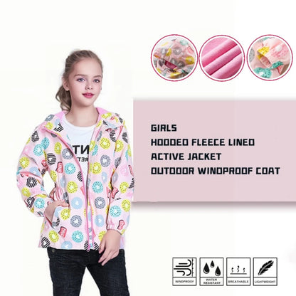 Girls' Polar Fleece Hooded Winter Jacket