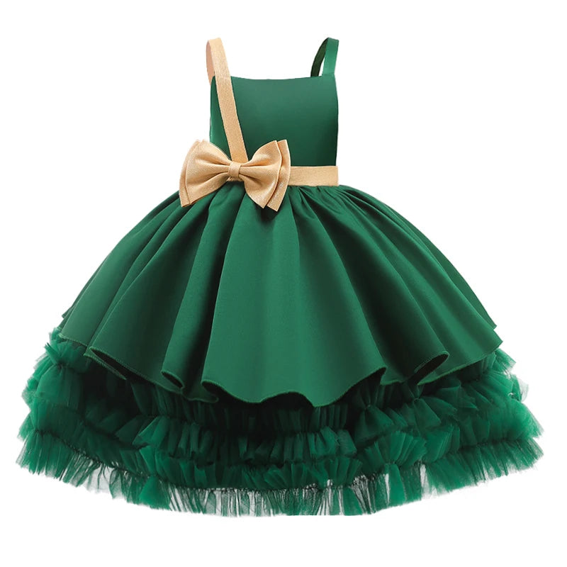 Girls’ Square-Neck Party Dress