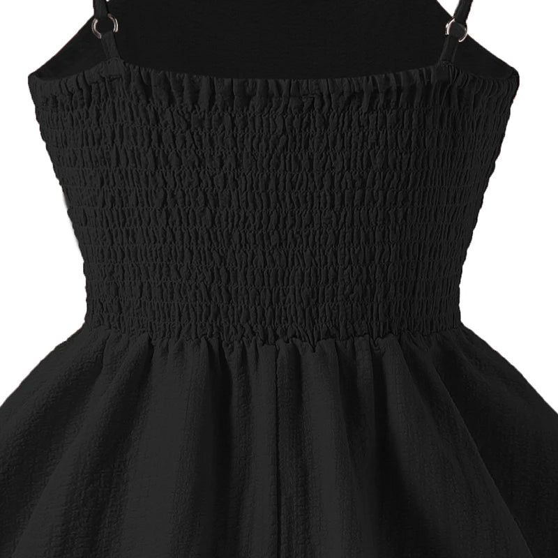 Girls’ Tiered Sling Dress – Sleeveless, Stretch Waist (8Y–12Y)