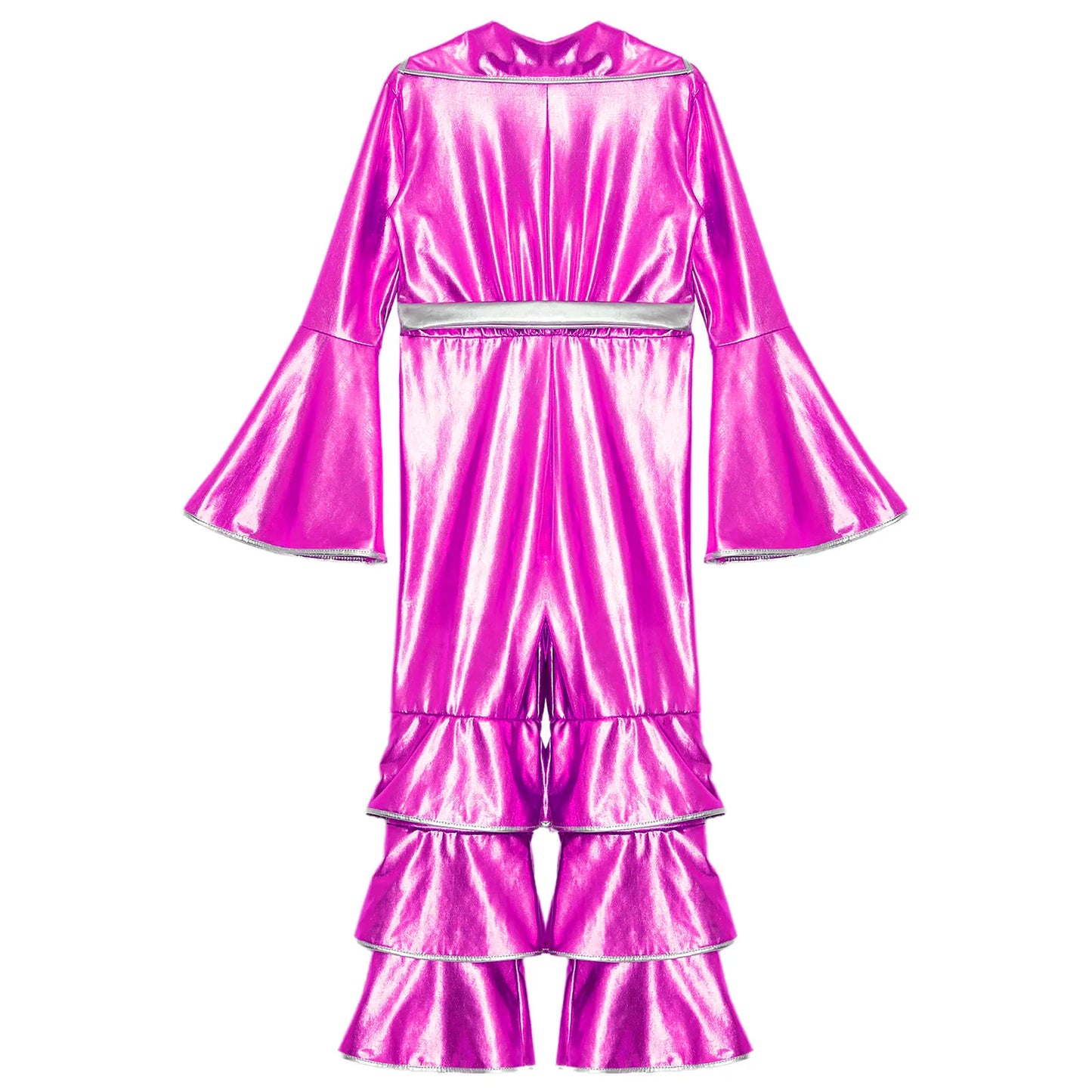 Girls’ Metallic Bell Bottom Jumpsuit – Retro Theme Night Costume