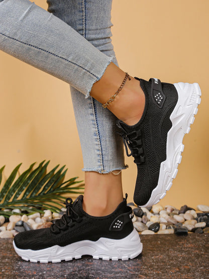 Women's peek-a-boo mesh Leopard print sneakers