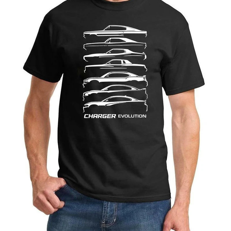 Men’s “Charger Evolution” Graphic Tee – 100% Cotton, Crewneck, Short Sleeve (XS–5XL)
