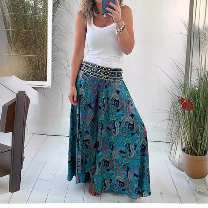 Women’s Floral Wide-Leg Pants – Boho Vacation Style